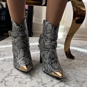 Snake Print Ankle Boots SZ 12